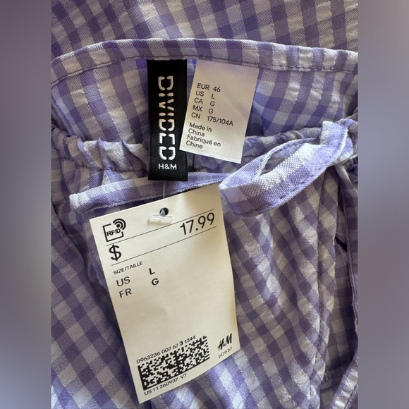 NWT H&M Gingham Dress, Size L - Picture 4 of 5